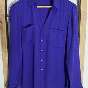 Express Deep Purple Portofino Shirt Women’s Medium EUC